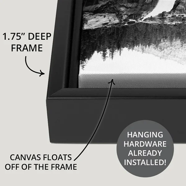Moraine Lake Banff National Park Alberta Canada Black Float Frame Canvas Art - 36 x 12