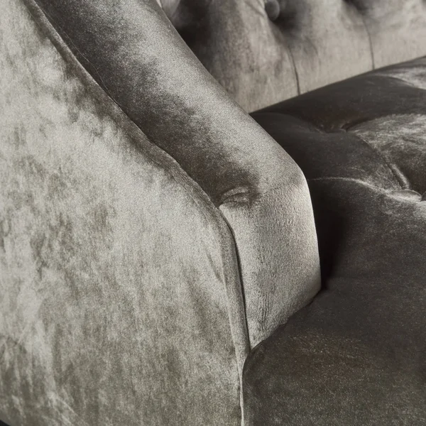 Leona Traditional High Back Tufted Winged Fabric Loveseat - Gray