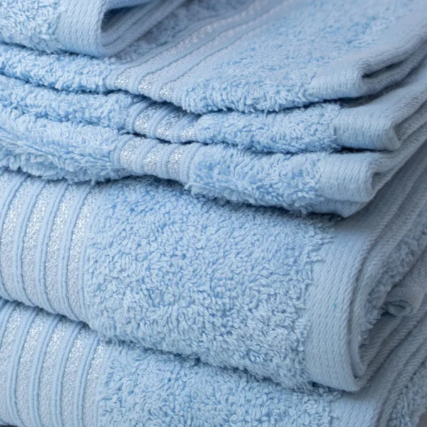 eLuxury 600 GSM 6 Piece Cotton Towel Set - Light Blue