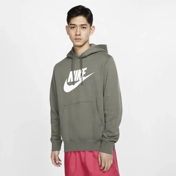 Nike Men's Sportswear Club Fleece Graphic Pullover Hoodie, Light Army Green, Size: XXL, Fleece/Polyester/Cotton