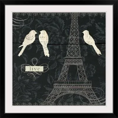 &Love Paris I& by Emily Adams Graphic Art Print Great Big Canvas Size: 24x22 H x 24x22 W x 1x22 D - Format: Black Framed