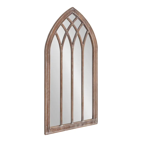 Kate and Laurel Winn 48-in L x 24-in W Arch Rustic Brown Framed Wall Mirror - 219974