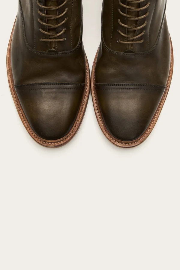 Frye Paul Lace-Up Men's Shoes Olive Antique Pull Up : 11 D