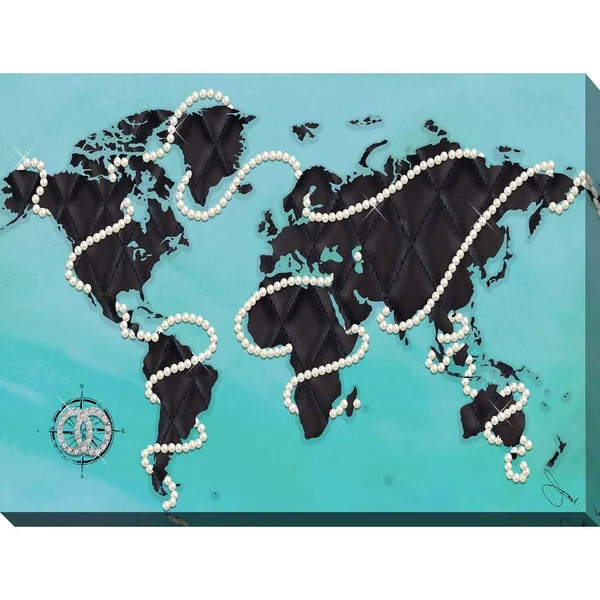 Picture Perfect International by Jodi Coco's World in Blue Giclee Stretched Canvas Wall Art - 30 Inches x 40 Inches x 1.5 Inches