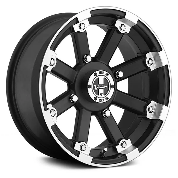 Vision Aluminum Wheel 393 Lockout Machined 14x7, Black