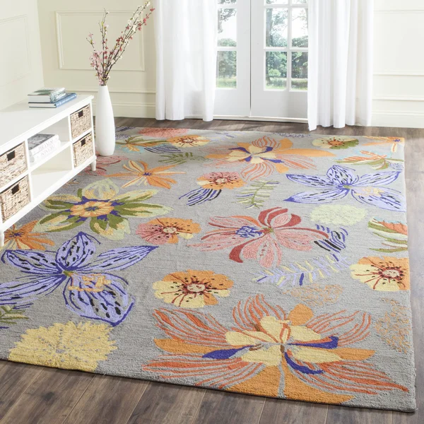 Safavieh Four Seasons FRS468C 4&0x22 x 4&0x22 Round Grey, Orange Area Rug