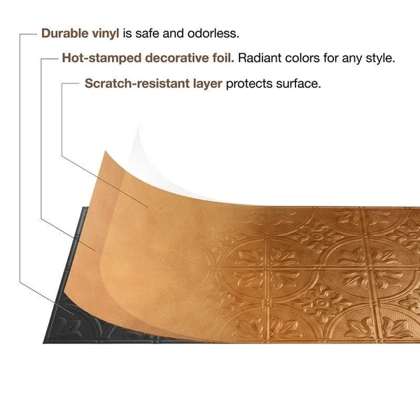Fasade Dunes Horizontal Decorative Vinyl 2ft x 2ft Glue Up Ceiling Tile in Brushed Nickel (5 Pack)
