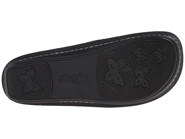 Alegria Debra Professional (Black Emboss Rose Leather) Women's Slip on Shoes