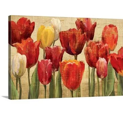Anjennette Tulip Fantasy on Cream& by Marilyn Hageman Painting Print Winston Porter Size: 24x22 H x 36x22 W x 1.5x22 D