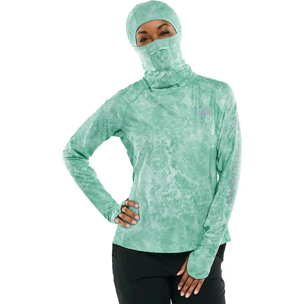 Coolibar Plus Size Women's Paros Sailing Hoodie - Shirts for Women, Green, 3X