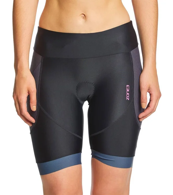 Zone3 Women's AquaFlo Plus Shorts M, Black/Grey/Neon Pink