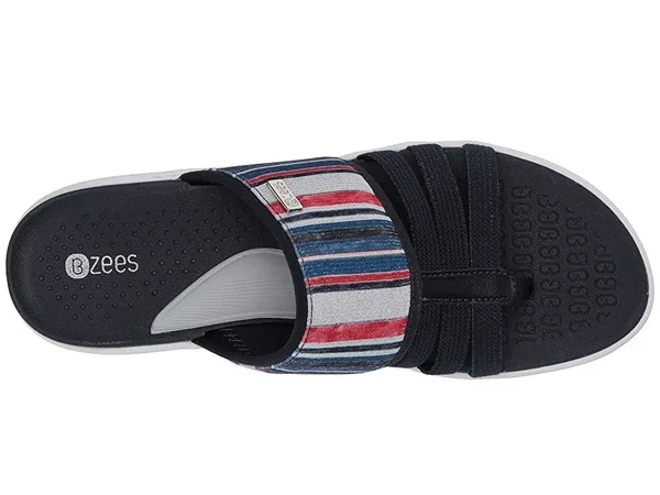 Bzees Chill Women's Shoes Navy/Red/White Vacation Stripe : 9 M