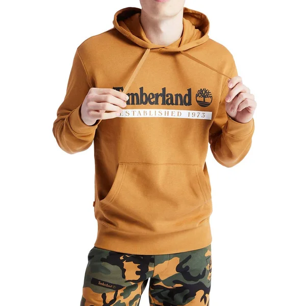 Timberland Men's Essential Established 1973 Hoodie - Wheat Boot-white