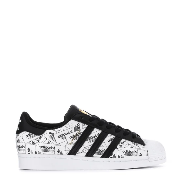 Adidas Superstar White/Black Print Men's Shoes, Size: 10
