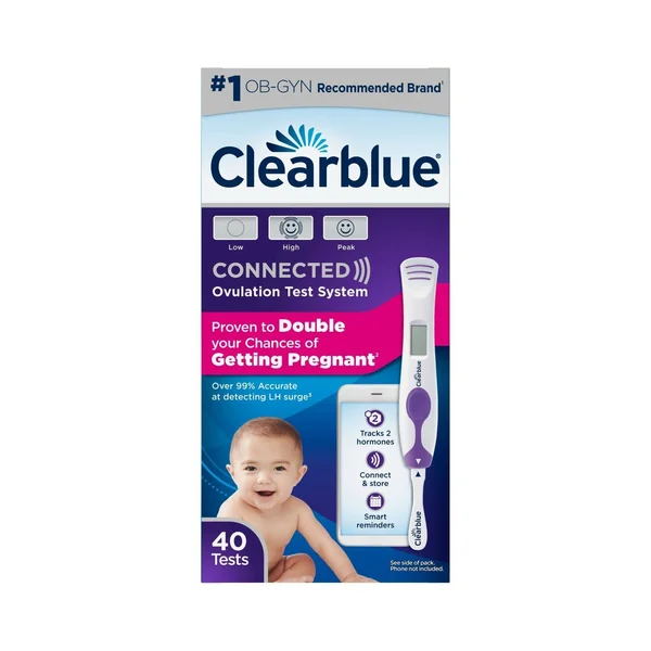 Clearblue Connected Ovulation Test System Featuring Bluetooth Connectivity and Advanced Ovulation Tests, 40 Count