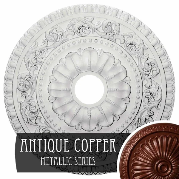 23 1/2x22OD x 3 1/2x22ID x 2 1/8x22P Vaduz Ceiling Medallion (Fits Canopies Up to 3 1/2x22), Hand-Painted Witch Hazel Crackle