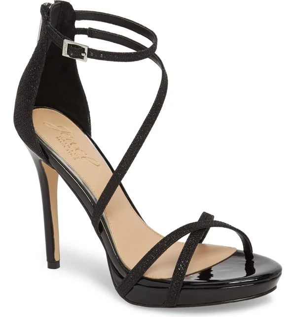 Badgley Mischka, Jewel Women's Galen Heeled Sandal, Black, DANILSA
