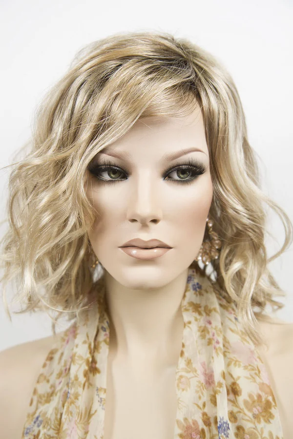 Medium Light and Breezy SmartLace Front Scarlett by Jon Renau Wavy Straight Wigs - Strawberry Tipped Pale Blonde ...