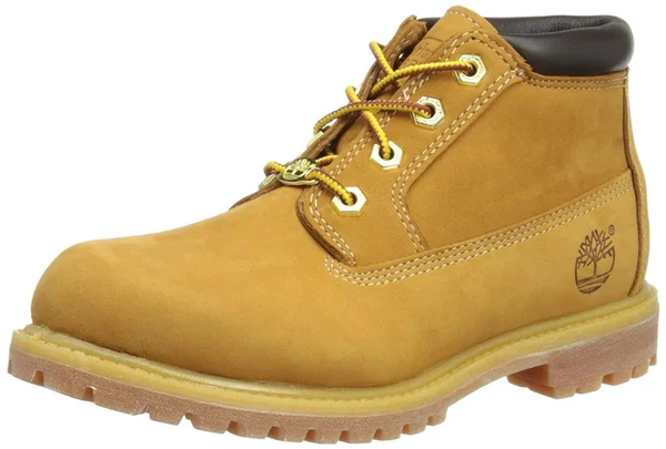 Timberland Nellie Waterproof Chukka Yellow, Womens Sneakers, Size US 6.5 - Color Wheat Nubuck with Black Collar