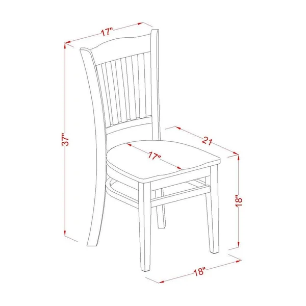 East West Furniture Set of 2 Chairs GRC-MAH-W Groton Dining Chair with Wood Seat in Mahogany Finish