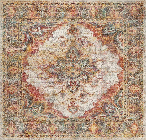 Safavieh CRS508V Crystal Cream - Rose Area Rug - 7& x 7& Round