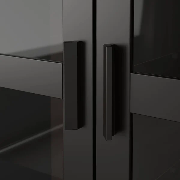 IKEA - BRIMNES Glass-Door Cabinet, Black, 31 1/2x74 3/4 10409871