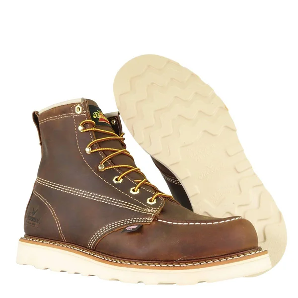 Men's Thorogood 814-4203 American Heritage 6x22 Moc Toe Wedge Boots - Brown 10, M
