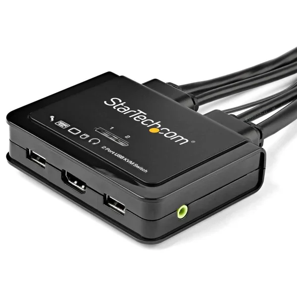 StarTech.com HDMI 4K 60Hz Compact UHD HDMI USB with 4ft Cables & Audio Bus Powered & Remote Switching KVM Switch - 2 KVM