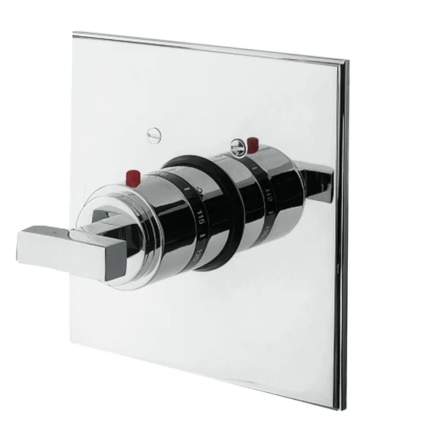 Newport Brass 3-2024TS/15A Cube 2 Square Thermostatic Trim Plate with Handle Antique Nickel