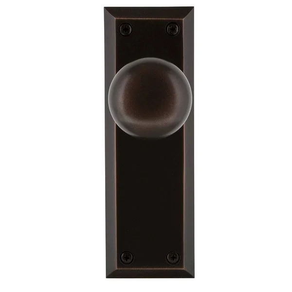 Nostalgic Warehouse 702958 New York Plate Privacy New York Door Knob - Timeless Bronze