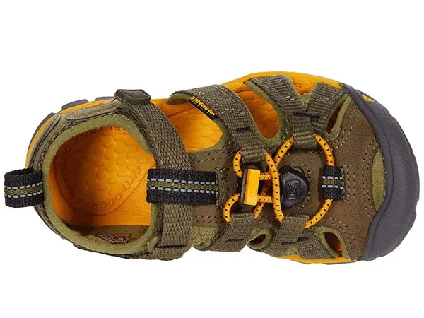 Keen Kids& Seacamp II CNX Sandal - 10 - Military Olive, Saffron