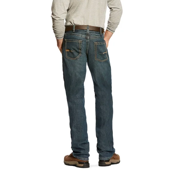 Ariat Men's Rebar M5 Slim DuraStretch Edge Stackable Straight Leg Jeans - 10016222, Ironside