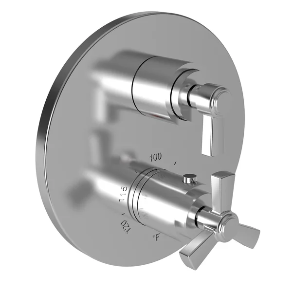 Newport Brass 3-1603TR Polished Nickel Miro 1/2x22 Round Thermostatic Trim Plate with Handle