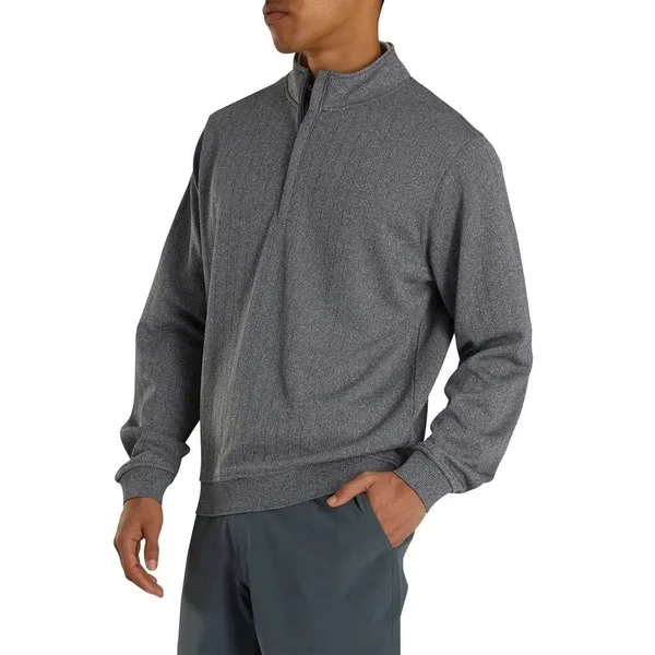FootJoy Men's Drop Needle 1/2 Zip Golf Pullover Charcoal 2XL