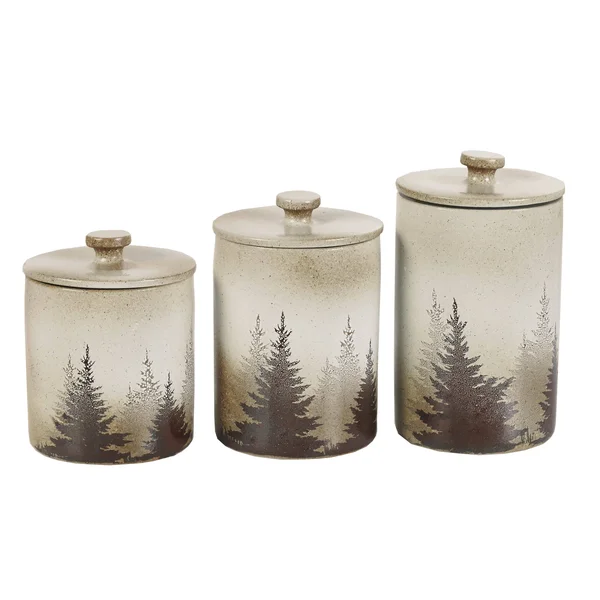 HiEnd Accents Clearwater Pines 3 PC Canister Set - DI1763CS01