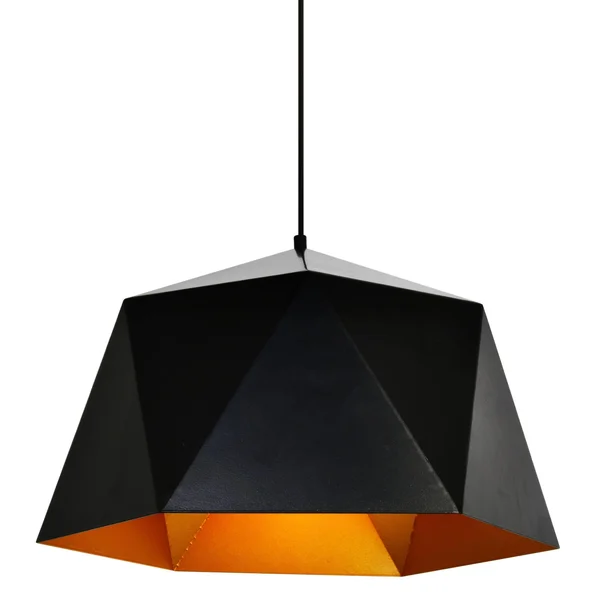 Elegant Lighting LDPD2083 11.4 x 17.7 in. Arden 1 Light Black & Golden Inside Pendant