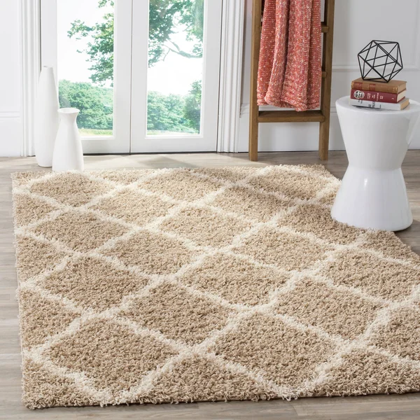 Safavieh 8& x 10& Sgd-Dallas Shag Dallas Shag 257 Red, Ivory Rug