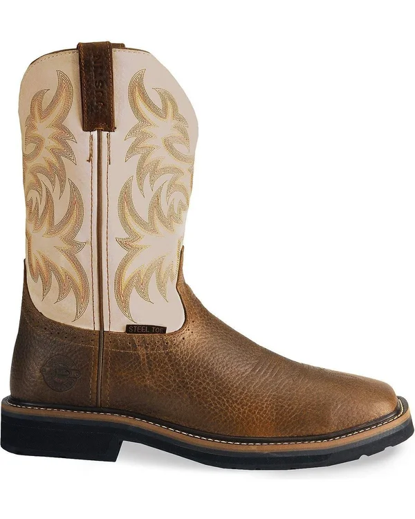 Justin Men's Copper Kettle Stampede Steel Toe Work Boots - Brown