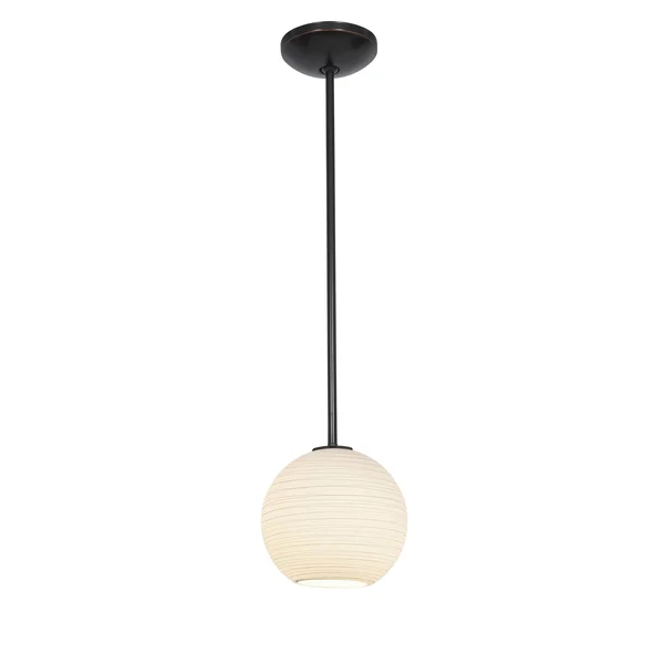 Access Lighting 28085-4R-ORB/WHTLN Japanese Lantern Pendant in Oil Rubbed Bronze