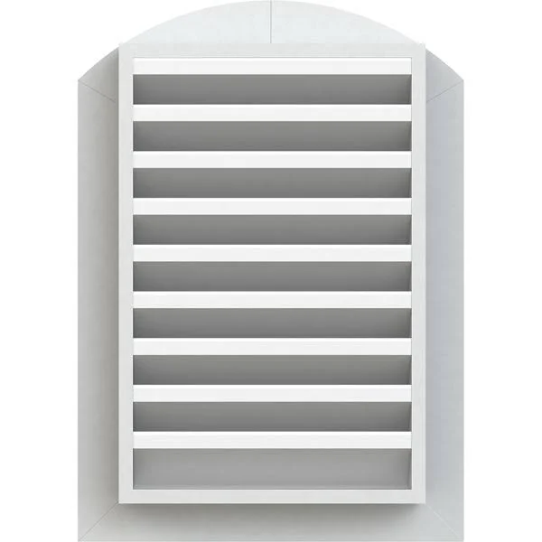 Ekena Millwork GVPAR14X3401FUN 14x22W x 34x22H Arch Top Gable Vent (19x22W x 39x22H Frame Size): Functional, PVC Gable Vent w/ 1