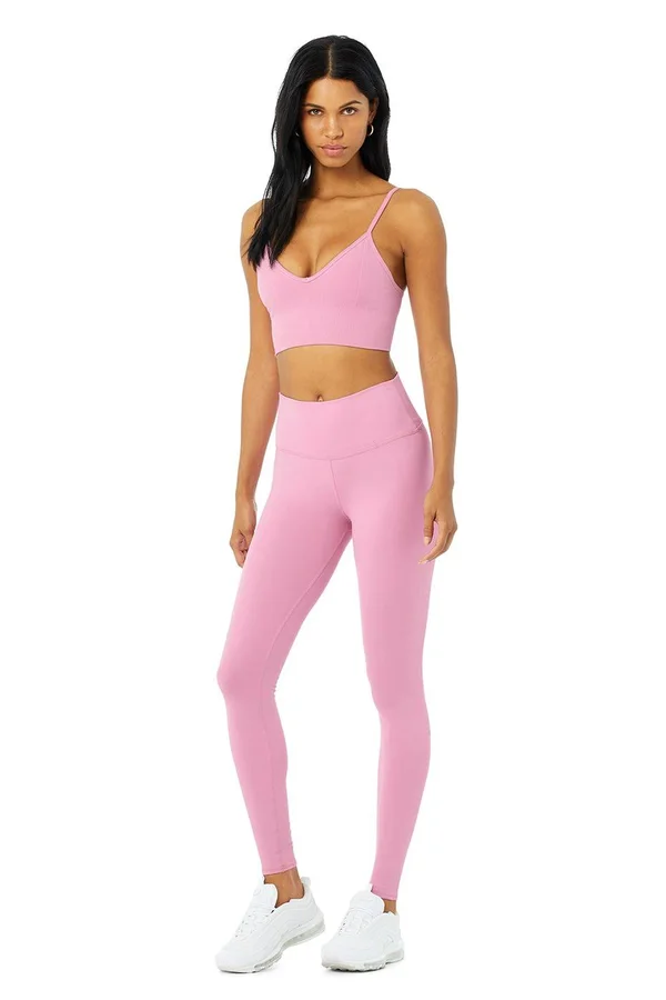 Alo Yoga - High-Waist Airbrush Legging in Parisian Pink, Size: Medium