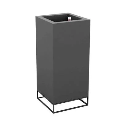 Vela Self-Watering Resin Pot Planter Vondom Anthracite 35.5x22 H x 15.75x22 W x 15.75x22 D
