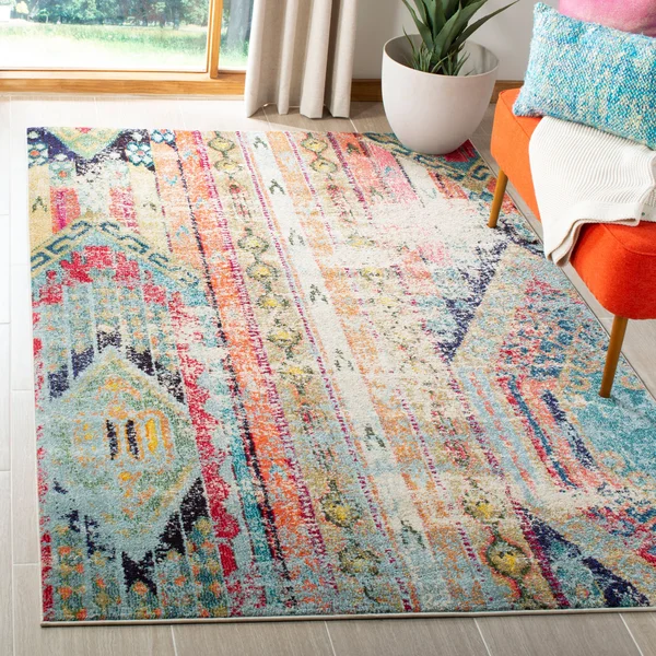 Safavieh MNC222D Monaco Magenta, Multi Area Rug - 8& x 11&