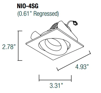 Nora Lighting-NIO-4SG50XNN-Iolite - 4 inch LED Square Surface Gimbal