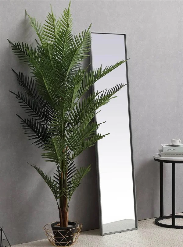 Elegant Decor Metal Frame Rectangle Mirror 14 inch x 60 inch in Grey