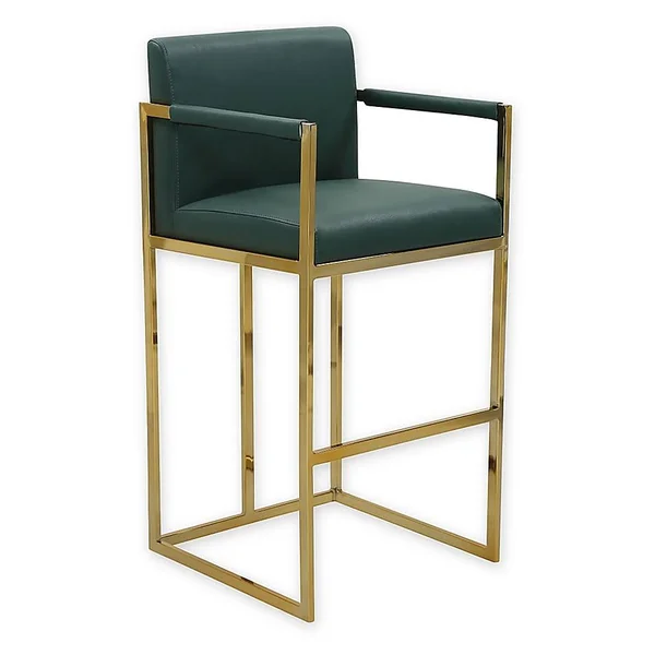 Chic Home Gertrude Upholstered Bar Stool in Green