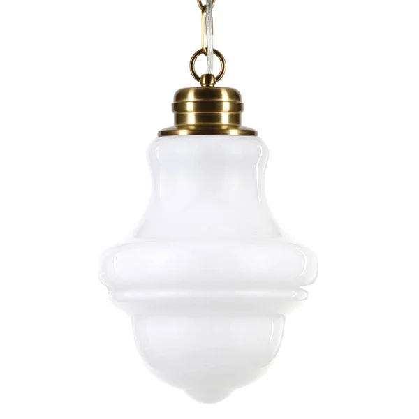 Annie Brass and White Milk Glass Pendant - Hudson & Canal PD0502
