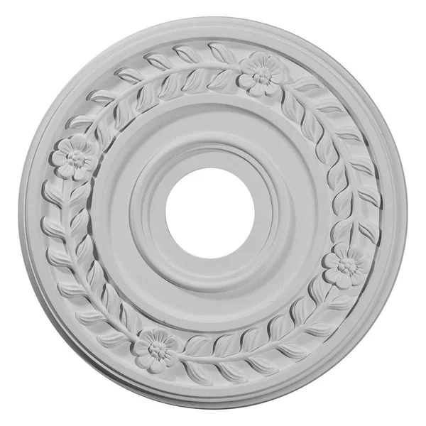 16 1/4x22OD x 3 5/8x22ID x 1x22P Wreath Ceiling Medallion (Fits Canopies Up to 5 1/2x22) - Hand-Painted Ultra Pure White Crackle