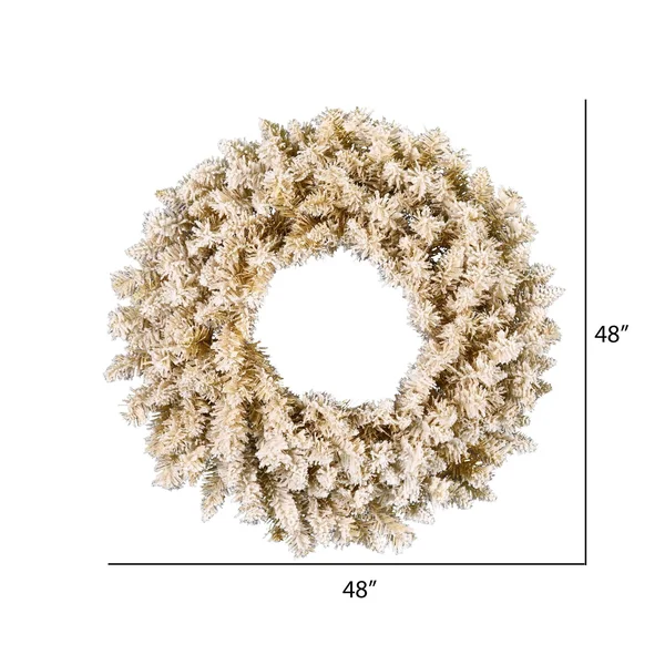 Vickerman A193547 48x22 Frosted Gold Wreath 360Tips