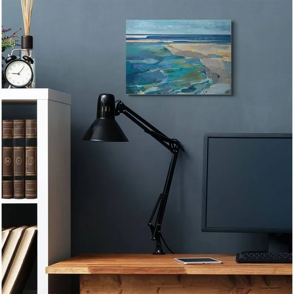 Stupell Home Decor Abstract Beach Landscape Wall Art, Blue, 36x48, 36 x 1.5 x 48 inches